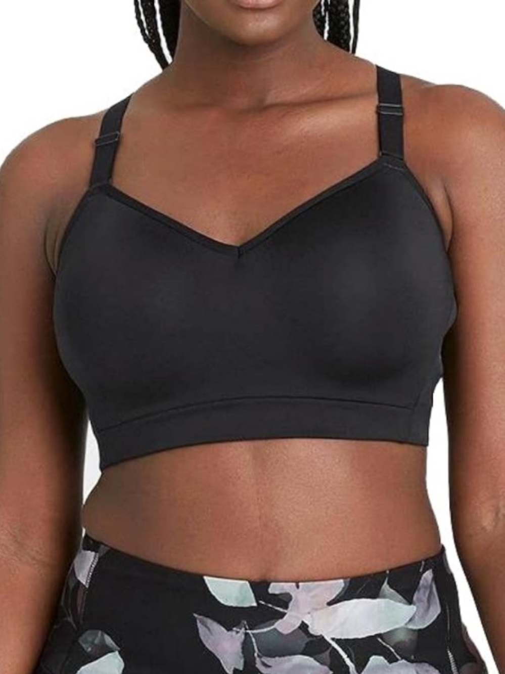 all in motion Black Smooth Cup Wireless Bra Medium Support T-Back 3X 42DDD 42D